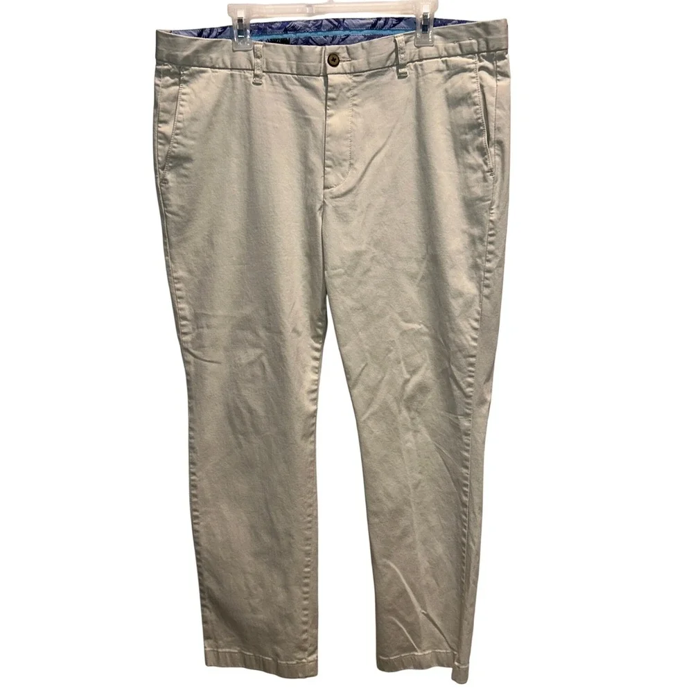 Tommy Bahama Men's Relaxed‎ Fit Khaki Beige Cotton Blend Pants Size 38x30